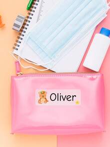 1/60/120/240pcs Customized Name Labels, Personalized Text Stickers, Cute Animal Pattern Waterproof Oil-Proof Transparent Labels, Perfect For Back To School, Lunch Boxes, Personal Items, Also Suitable For Tea Rooms, Home Gardens, Offices, Multi-Functional Decoration, Exquisite And Fashionable - Blue and White - View 5