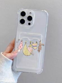 1pc Transparent Card Holder Swing Cradle Baby Pattern Painted Anti-Drop Phone Case Compatible With Apple XS/XS Max/XR/11/12/13/14/14 Plus/15/15 Plus/16/16 Plus/7/8 Plus/17/17 Pro And Other Models - Multicolor - View 2