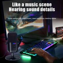 M12 Gaming Microphone, USB PC Mic For Podcasts Videos, Streaming, Condenser Mic With Quick Mute, Tripod Stand, Pop Filter, RGB Indicator, Shock Mount, Rotate Gain Button, Compatible With PlayS/5/PC - 白色 - 查看 5