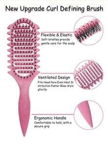 2/4/5/6/12 件套男女通用升级版美发造型梳套装，包含 9 排尼龙气垫造型梳 + 卷发梳 + 蓬松梳 + 尖尾梳 + 边缘梳 + 喷雾瓶 + 鸭嘴夹 + 花朵发夹 - 彩色 - 查看 2