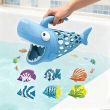 Juguete de baño 6 en 1 para pescar tiburones: la mejor diversión en la piscina y la bañera con un tiburón grande y 6 peces de colores | Juguete educativo y duradero para niños y niñas a partir de 6 años - por defecto - Ver 5