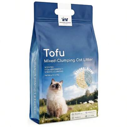 High-Quality Tofu Cat Litter (2.3*1 Kg), Odor-Neutralizing, Clumping, Low Dust, Easy To Clean, Quick Clumping, Odor Management, Non-Stick, Flushable, Durable