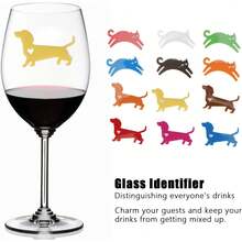 Quality Assurance Zerodis Wine Glass Markers, 24pcs Wine Tags With Dog Shapes Drink Glass Stickers Identifiers Bar Party Dinner DWHX - 1 - Xem 3