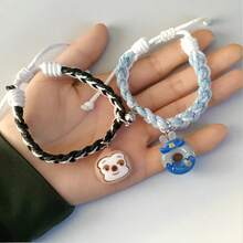 2pcs/1pc Disney Zootopia Cartoon Character Braided Bracelet Set, Cartoon Couple Bracelet, Niche Design Magnetic Bracelet, Suitable As Valentine's Day Gift, Birthday Gift, Party Gift, Christmas Gift, Fan Gift - Multicolor - View 2