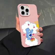 La funda para teléfono con espejo con patrón de oso azul con corazones también se puede usar como espejo y es compatible con  17,  16 Pro Max,  15 Pro Max,  13 y  12, hecha de TPU para protección contra golpes y caídas, es un regalo encantador para familiares, amigos, regalos de temporada, seres queridos y celebraciones navideñas. - Rosa - Ver 5