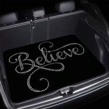 1件“相信”印花汽车后备箱垫，汽车内饰，汽车装饰，全天候后备箱垫，适用于大多数车型，保持您的爱车清洁时尚，是旅行和野餐的完美礼物 - Believe印花 - 查看 1