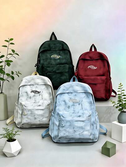 1个多色校园背包，笔记本电脑包，办公通勤包，韩版多功能学生单肩包，斜挎包，返校季必备书包