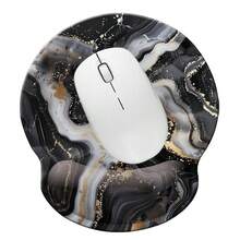 Ergonomic Memory Foam Wrist Support  Pad Comfortable Padded Wrist Pads 9in X10in Pain Relief Desktop  Mat (Grey Golden Black Marble Foam) - Bọt đá cẩm thạch xám vàng đen - Xem 3