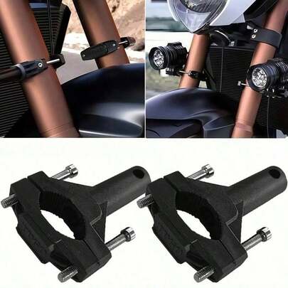 2 piezas Soporte de montaje de faro de motocicleta de aleación de aluminio multifuncional - Diseño resistente a la corrosión y duradero, incluye kit de instalación fácil, ajuste universal para motocicletas, ATV y bicicletas eléctricas