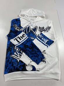数码印花通勤运动休闲连帽衫，狼图案连帽卫衣，酷炫男士印花连帽衫，秋冬季街头风套头连帽衫，适合户外活动，绝佳礼品之选 - 彩色 - 查看 5