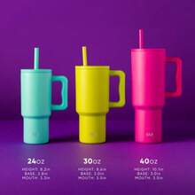 - Vaso para niños de 24 onzas con asa y tapa de silicona con popote A prueba de derrames y resistente a fugas Botella de acero inoxidable reutilizable Regalo para niños y niñas - Explorador de mezcla multicolor - Ver 6