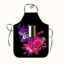 1 pezzo Grembiule stampato, grembiule da cucina in poliestere senza maniche con cinturino regolabile, adatto per cucinare e cuocere in casa, barbecue e riunioni, in poliestere, tessuto - Multicolore - Visualizzare 9