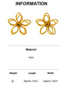Pendientes de flor de moda para mujer, pendientes de flor pequeños elegantes envueltos en alambre de hierro minimalista, adecuados para uso diario, regalo de joyería de primavera/verano - Naranja - Ver 6