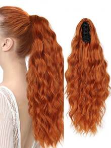 女士合成卷曲波浪夹式马尾假发 - 彩色 - 查看 10