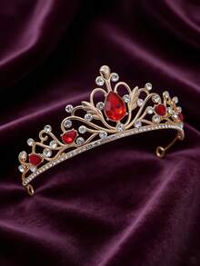 تاج مرصع بالراين للنساء، تاج أميرة أنيق، مناسب لحفلات عيد الميلاد والحفلات الراقصة والزفاف وعيد الحب - متعدد الألوان - مشاهدة 2