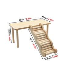 1 pièce/set Maison de cachette pour hamster en bois durable à 2 couches/Échelle d'escalade en vague, Plateforme d'escalade en bois stable et résistante au rongement, Convient pour les petits animaux de compagnie en toutes saisons - Multicolore - Voir 20
