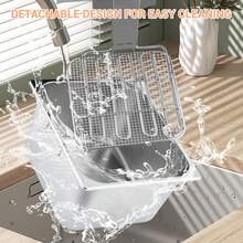 Fritor eléctrico 2X11.6QT / 11 litros con cesta y tapa, Fritor comercial, Fritor eléctrico 5000w con construcción de acero inoxidable espesada de 0,8 mm - Plateado - Ver 4