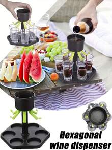 1 pieza Dispensador de bebidas multiusos con 4 grifos ajustables para fiestas, sidra, cócteles y regalos navideños - Multicolor - Ver 6