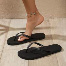 26 Casual Flip Flops, Suitable For Beach, Vacation, Daily Wear, Valentine's Day, Girlfriend Getaway. Beach Slippers - Black - View 2
