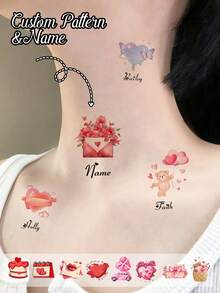 LICVIC Customized Temporary Tattoos, Long-Lasting, Washable, Can Cover Scars - White - View 2
