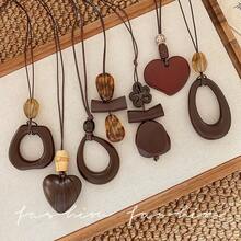 A Vintage Long Irregular Circle Pendant Necklace For Women, , Unique Winter Sweater Chain, High-End Accessories - X2017 Love - View 4