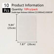 10 Túi lớn có khóa kéo tái sử dụng - 12 đến 50 cm, hai lớp dày 0.065mm/0.0025"/2.55mils/6.5c, Túi du lịch chống thấm nước trong suốt có khóa kéo, Túi nhựa đựng quần áo, khăn tắm, áo phông, vest, quần tây, đồ lót, giày dép. - 10 - Xem 15