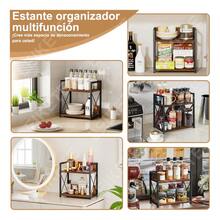 TendenciaMueble Organizador Estante Cocina Almacenamiento EspeciasCalidad premium - Marrón - Ver 9