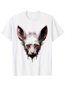 Anime Manga Abstract Graphic Drawing Illustration Face Anime T-Shirt - 黑色 - 查看 1