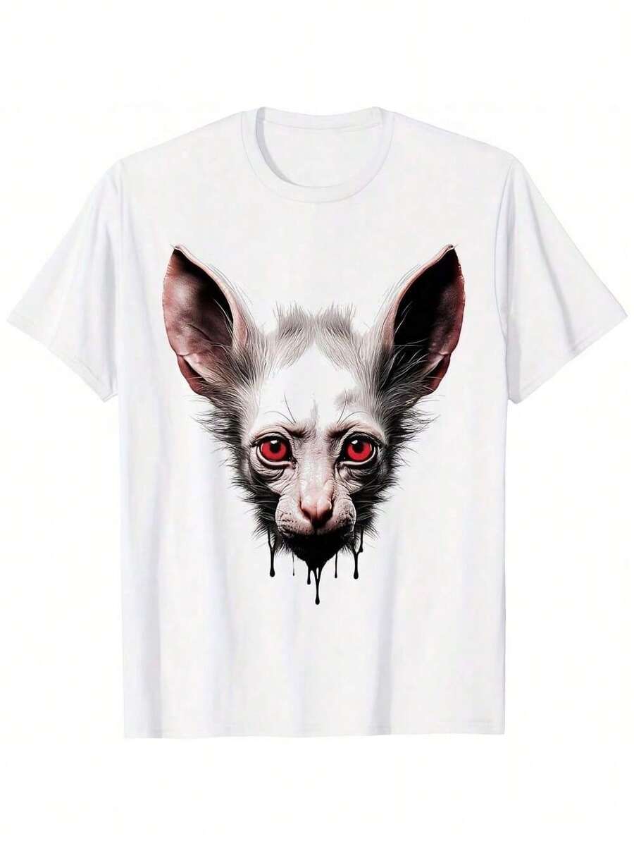 Anime Manga Abstract Graphic Drawing Illustration Face Anime T-Shirt - 黑色 - 查看 1