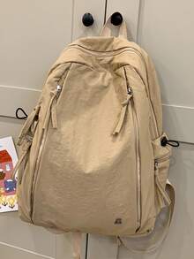 Esta es una mochila de unicolor que se puede usar en ambos hombros, en un solo hombro y se puede llevar en la mano. La mochila no es solo un artículo simple, sino que también transmite tu estilo de vida y actitud. Gran capacidad, ligera, impermeable, mochila con personaje de dibujos animados, adecuada para el estilo universitario, el regreso a la escuela y los viajes. - Multicolor - Ver 9