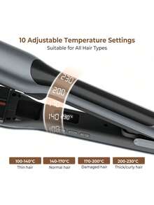 UKLISS 2-In-1 H2O Steam Straightener Curler - Salon-Grade Shine Moisturizing Tool For All Hair Types (110V-240V)