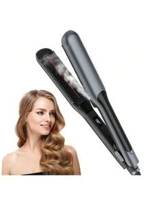 UKLISS 二合一 H2O 蒸汽直发卷发器 - 沙龙级亮泽保湿工具，适用于所有发质 (110V-240V)