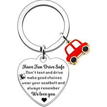 1pc Stainless Steel Key Chain With Driving Slogan, Suitable As Gift For Friends And Family Who Passed Driving Test - Silver - View 9