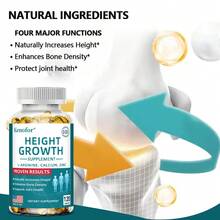 Height-Increasing Nutritional Softgels - Suitable For Both Men And Women , Contains L-Arginine, Calcium, And Zinc - Supports Bone Health And Joint Flexibility - 120 Softgels - 1瓶 - 查看 5
