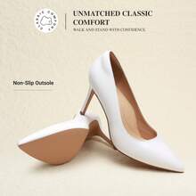 Women's Pointed-Toe Stiletto Pumps Elegant Slip-On Heels For Wedding, Office, And Special Occasions. Designed For Style And Comfort. - 白色 - 查看 7