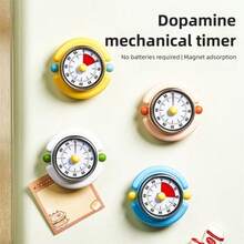 1pc Magnetic Visual Mechanical Timer For Kitchen Cooking & Study, Time Management Self-Discipline Tool