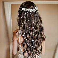 Handmade Pearl Tassel Hair Comb, Elegant Vintage Wedding Hair Accessory, Wedding Hair Accessory - Trắng-1 cái - Xem 7