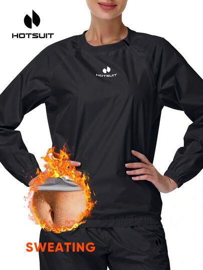 HOTSUIT Women's Solid Color Half Zip Pullover Workout Jacket, Side Zipper Design - Lightweight Sauna Top, Suitable For Gym, Fitness And Training, Valentine's Day Gift