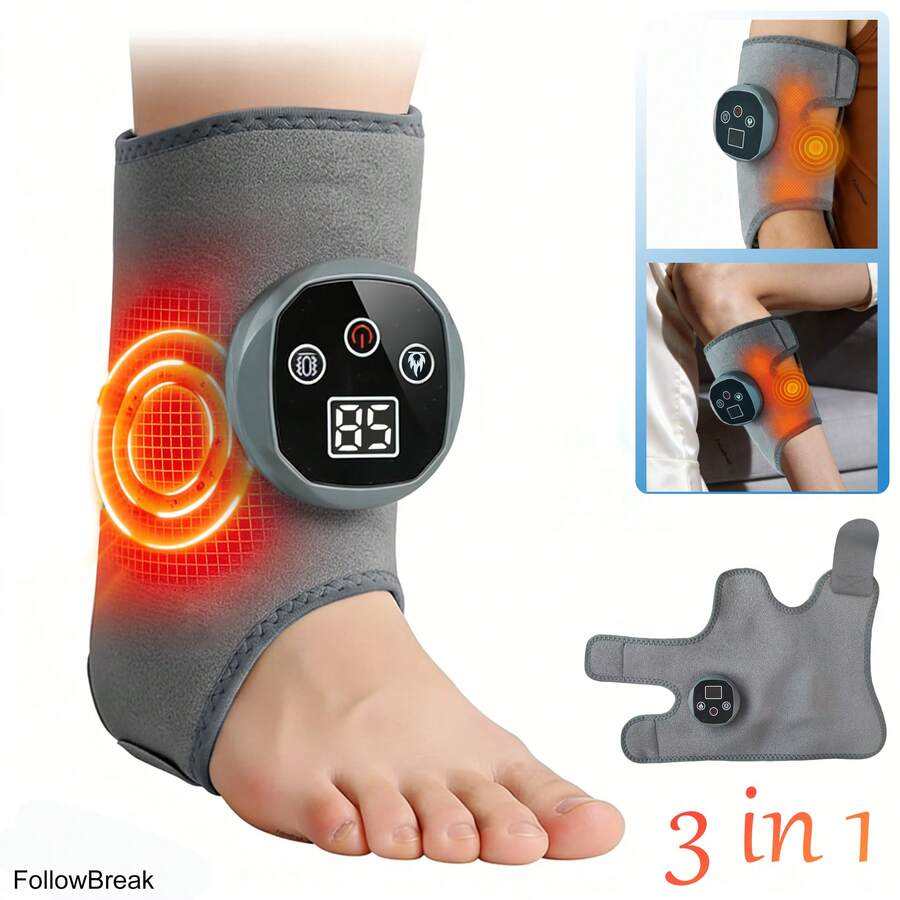 FollowBreak Electric Foot Massager - Combines Heat Therapy And Vibration Massage, Suitable For Calves, Feet, Ankles, Arms And Elbows, 3 Massage Modes And 4 Heat Levels, 1800mAh Large Capacity Battery, 15-Minute Auto Shut-Off, Ideal Gift For Christmas, Valentine's Day, Mother's Day, Father's Day, Friends, Partners And Elders - Multicolor - View 1
