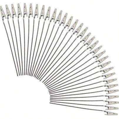 5.5 Inch Long - Tailed Alligator Clips, Metal Wire Rope Clamps Crafts, Photo Card Holder, Bulk Pack Of Silver Wire Rope Clips, Clamp Repair Decoration 40 Pcs