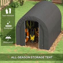 6' X 8' Garden Storage Tent With Galvanized Metal Frame, Waterproof Portable Shed, Heavy Duty Outdoor Shed For Bike, Motorcycle, Garden Tools - Gray - Default - View 4