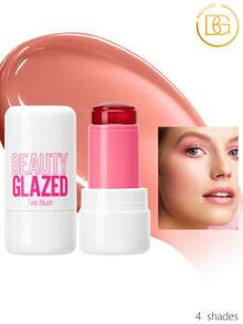 beauty glazed 3-In-1 Cream Blush Stick, Cream Contour Stick, Suitable For Cheeks, Lips And Eyes, Long-Lasting Waterproof Lightweight Blush Stick, Moisturizing And Smudge-Proof, Suitable For Women And Girls Cheek Makeup - #102 - View 1