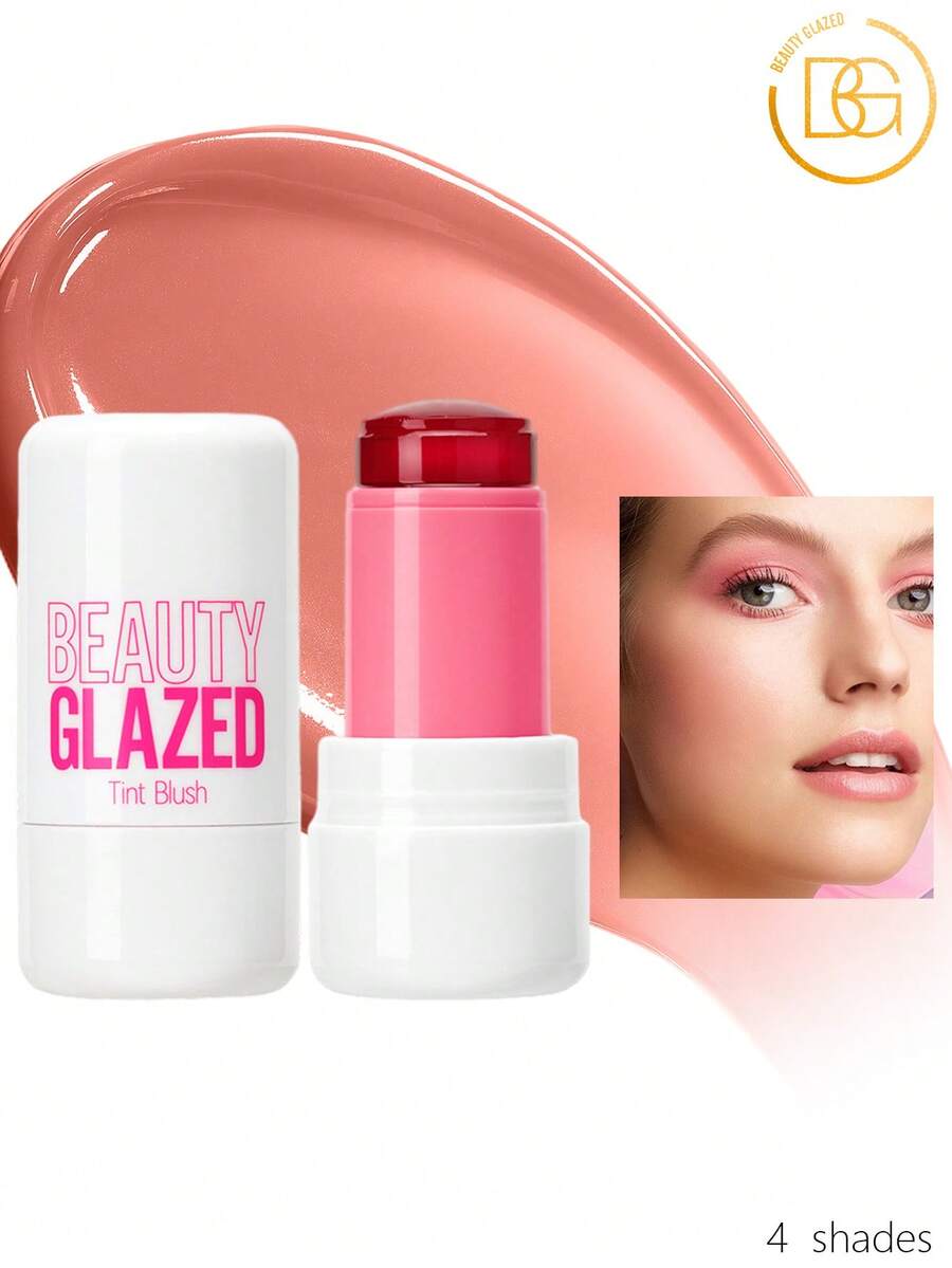 beauty glazed 3-In-1 Cream Blush Stick, Cream Contour Stick, Suitable For Cheeks, Lips And Eyes, Long-Lasting Waterproof Lightweight Blush Stick, Moisturizing And Smudge-Proof, Suitable For Women And Girls Cheek Makeup - #102 - View 1