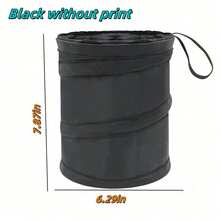1pc Portable Multifunctional Car Folding Garbage Bin, Foldable Car Garbage Bin Storage Bin, Hanging Car Garbage Bin, Car Storage Bin, Backrest Storage Bag, Car Seat Storage Bin, Camping Spiral Bin, Car Accessories, Suitable For In Car Garbage Storage - Black - View 12