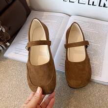 Zapatos de noche de terciopelo francés para mujeres 2025, nuevos zapatos casuales versátiles de primavera y otoño, zapatos Mary Jane para combinar con vestidos. - Caqui - Ver 2