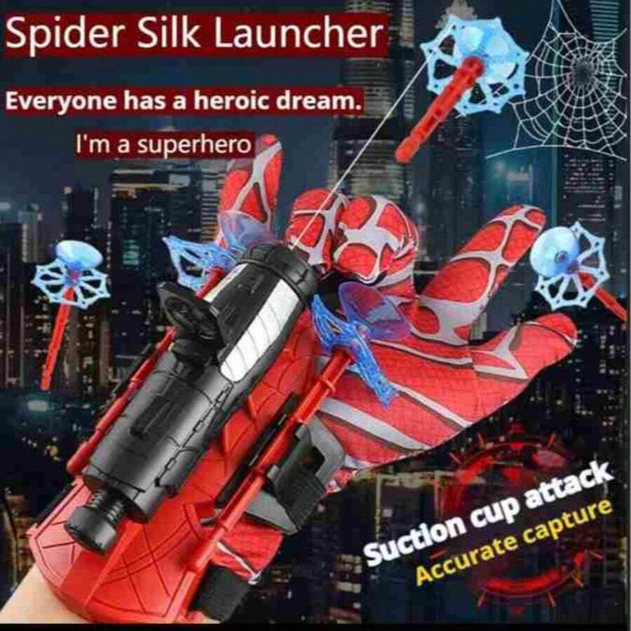 1 Set Spider Themed Suction Cup Launcher Gloves, Catapult Design, Interactive Toy - Wearable Suction Cup Launcher Gloves, Spider Shaped, Creative Fun Prop - Suction Cup Launcher, Fun Accessory - Holiday Gift - Birthday Gift - Perfect Gift - Multicolor - View 1
