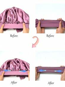 Silk Fabric Adjustable Drawstring Sleep Cap, Suitable For Women With Natural Curly Hair Hair Sleep Cap - Multicolor - View 7