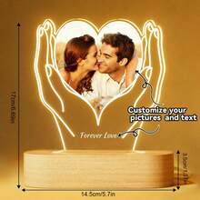 Valentine's Day Customized Warm Light Lamp - Romantic Gift - Valentine's Day Customized Colorful LED Night Light - Fun Gift - Valentine's Day Customized Night Light - Warm Light/Colorful Two Options Available - Color - View 10