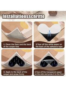 4个装地毯夹 – 可水洗、可重复使用的层压地毯固定夹，适用于硬木地板。兼容大理石、木地板以及所有类型和尺寸的地毯，确保地毯牢固固定。 - 彩色 - 查看 2