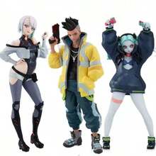 1 Peça Figura de Ação do Anime Cyberpunk Edgerunner de 17,5 cm/6,89 pol., Boneca Jogável David, Modelo Colecionável de PVC da Super Hacker Lucy Shooter Rebeca, Decoração de Quarto, Presente de Aniversário - Multicolorido - Visão 2